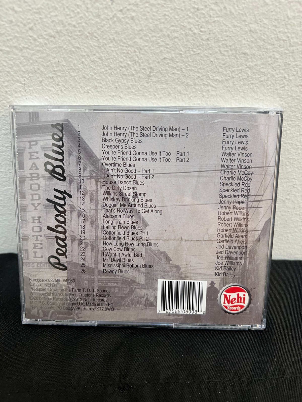 Peabody Blues CD Furry Lewis Robert Wilkins Garfield Akers Nehi Records Tested