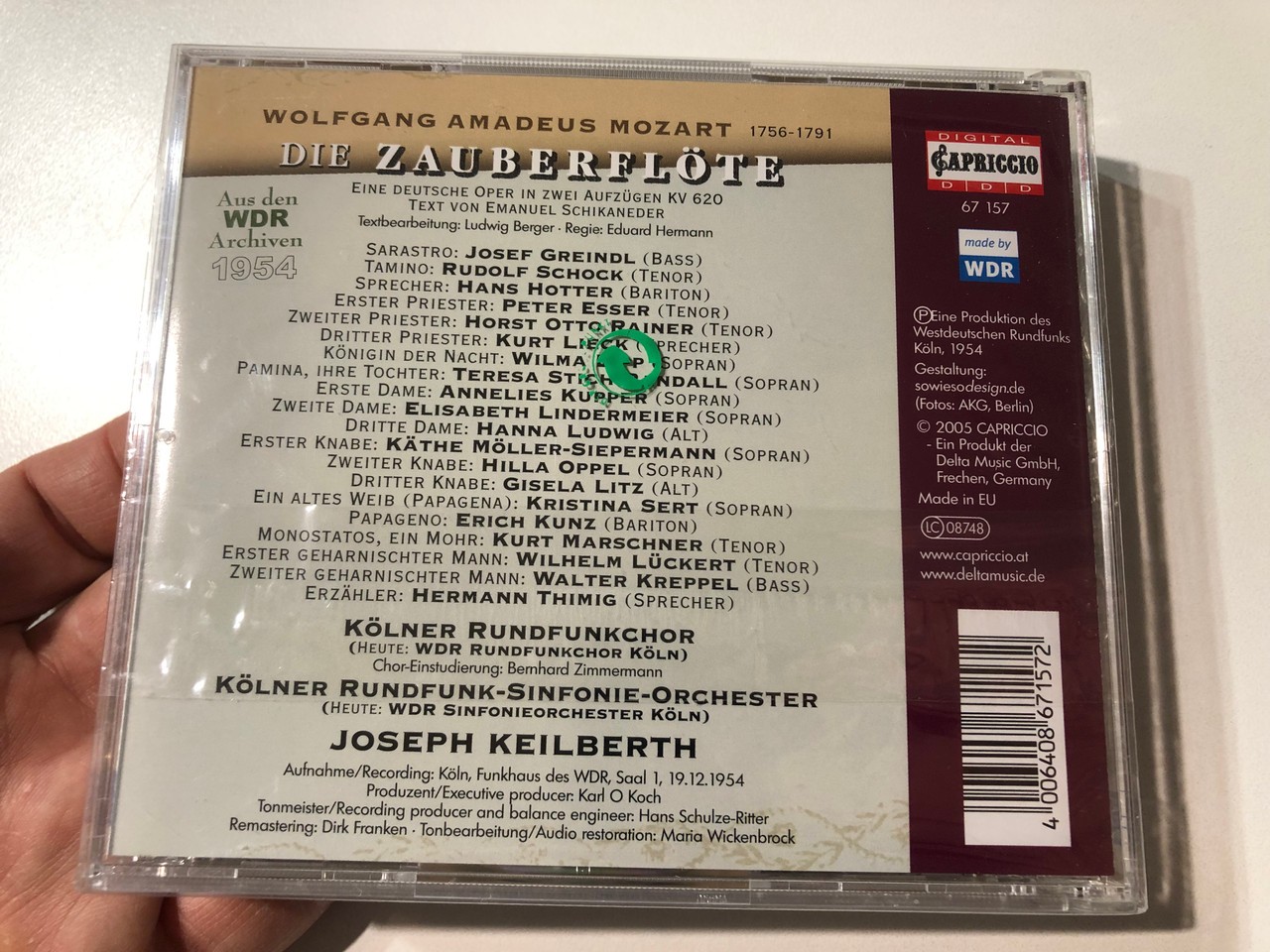 Wolfgang Amadeus Mozart - Die Zauberflöte (Aus den WDR Archiven 1954) (2xCD) Cap