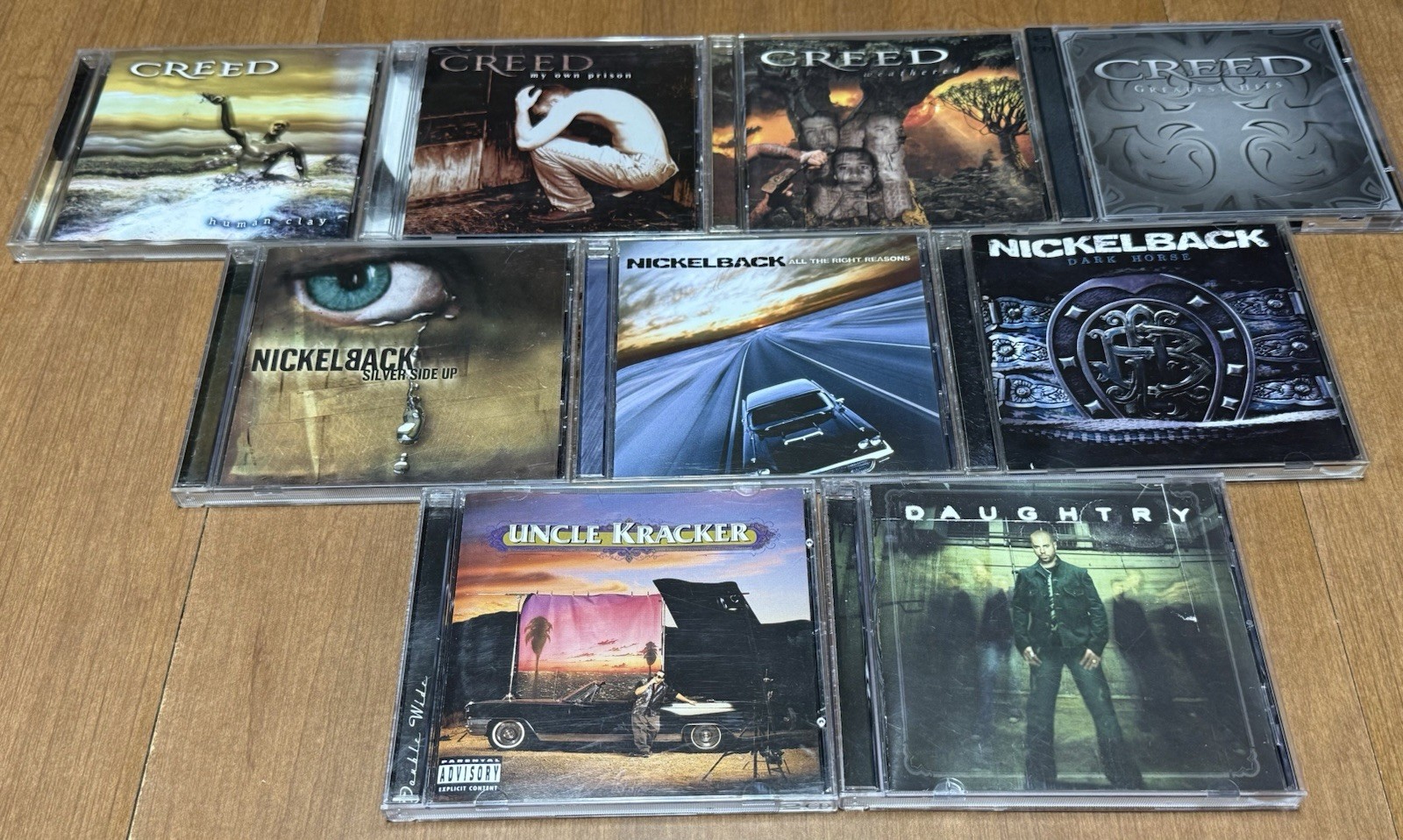 X9 Alt Rock 2000s CD Lot Creed Nickelback Uncle Kracker Daughtry Human Clay 00’s