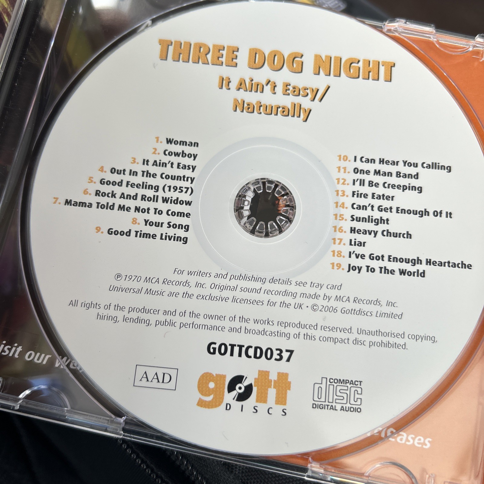 It Ain't Easy / Naturally by Three Dog Night [Audio CD] UK Import/ In Mint Cond.