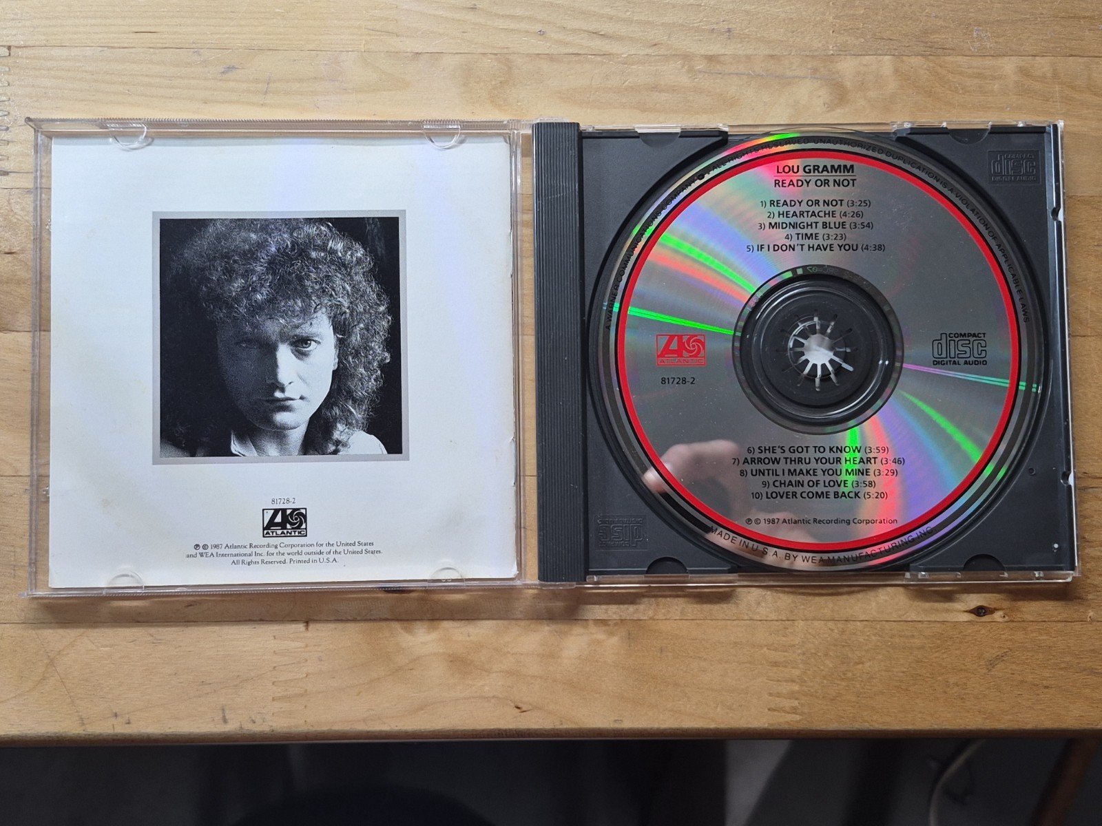 Lou Gramm Ready or Not CD 1987 Atlantic Rock Midnight Blue Pre-Owned VG RareOOP