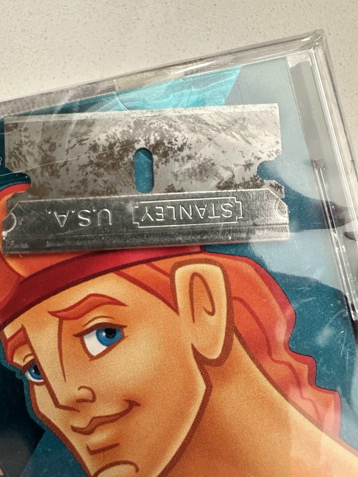 Sealed 1997 Disney Hercules CD-factory error-razor blade inside-rare contaminant