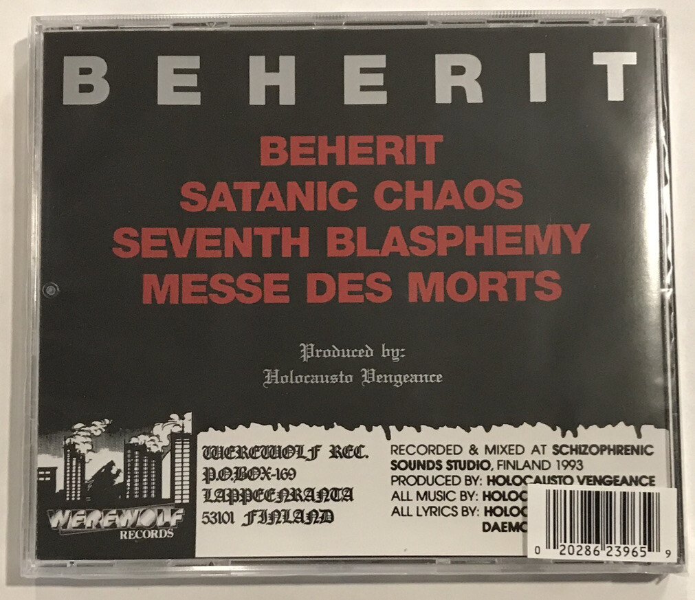 Beherit – Messe Des Morts CD 2022 Werewolf Records – EVIL-MDM [Sealed] *FN