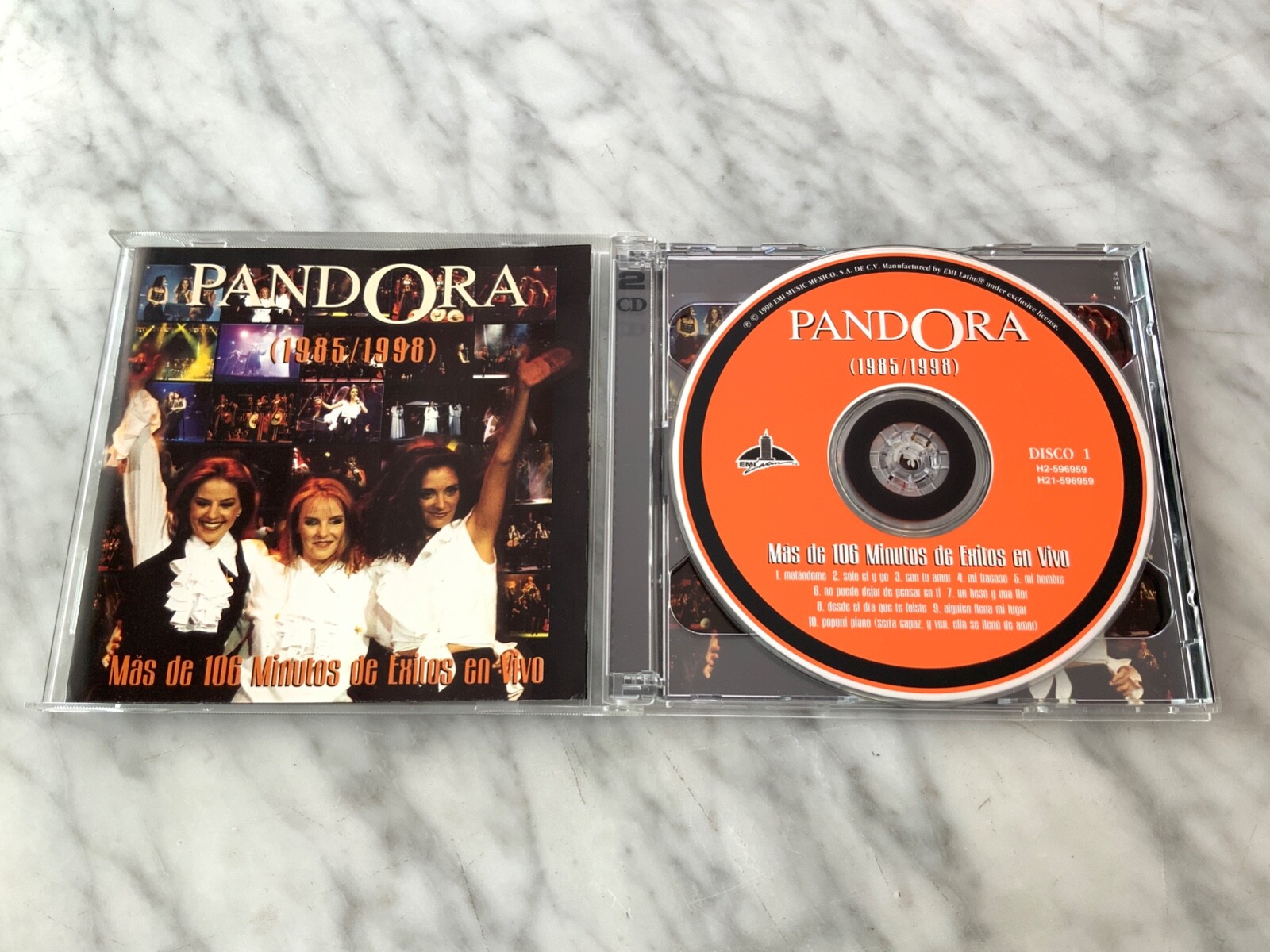 Pandora 1985 /1998 2 CD ORIGINAL 1998 EMI Latin H2 596959 Matandome, Amor Eterno