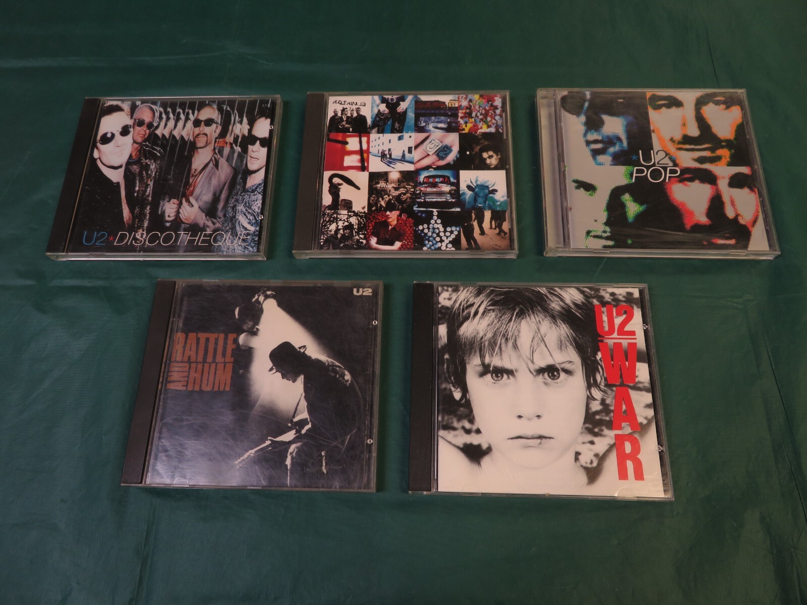 U2-- 5 CD Lot : Rattle and Hum, War, Discotheque, Achtung Baby, Pop