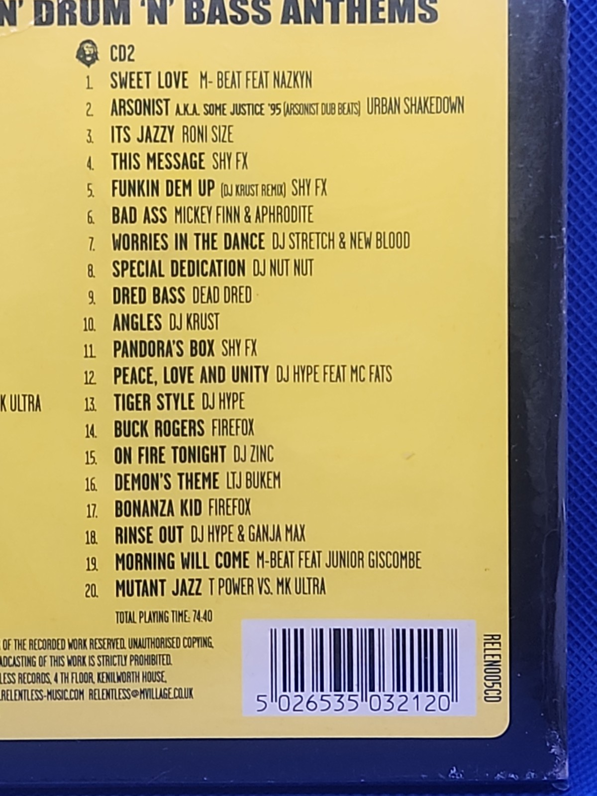 Old Skool Jungle by Various (2xCD 2002 Relentless)Drum n Bass Jungle NEW ucdG-XF