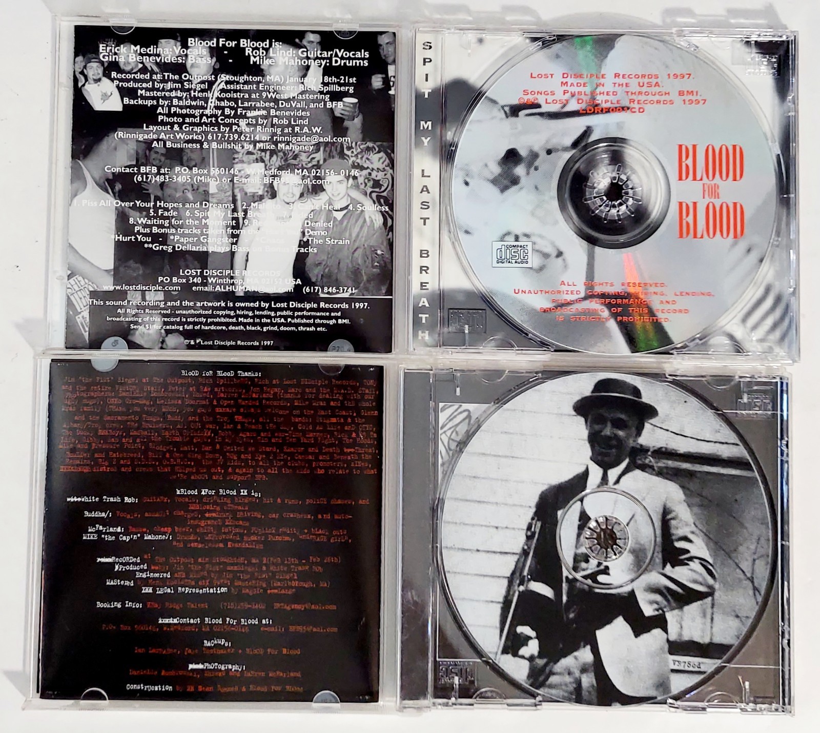 Blood for Blood CD Lot, Outlaw Anthems Revenge Society Serenity, Exile, Spit