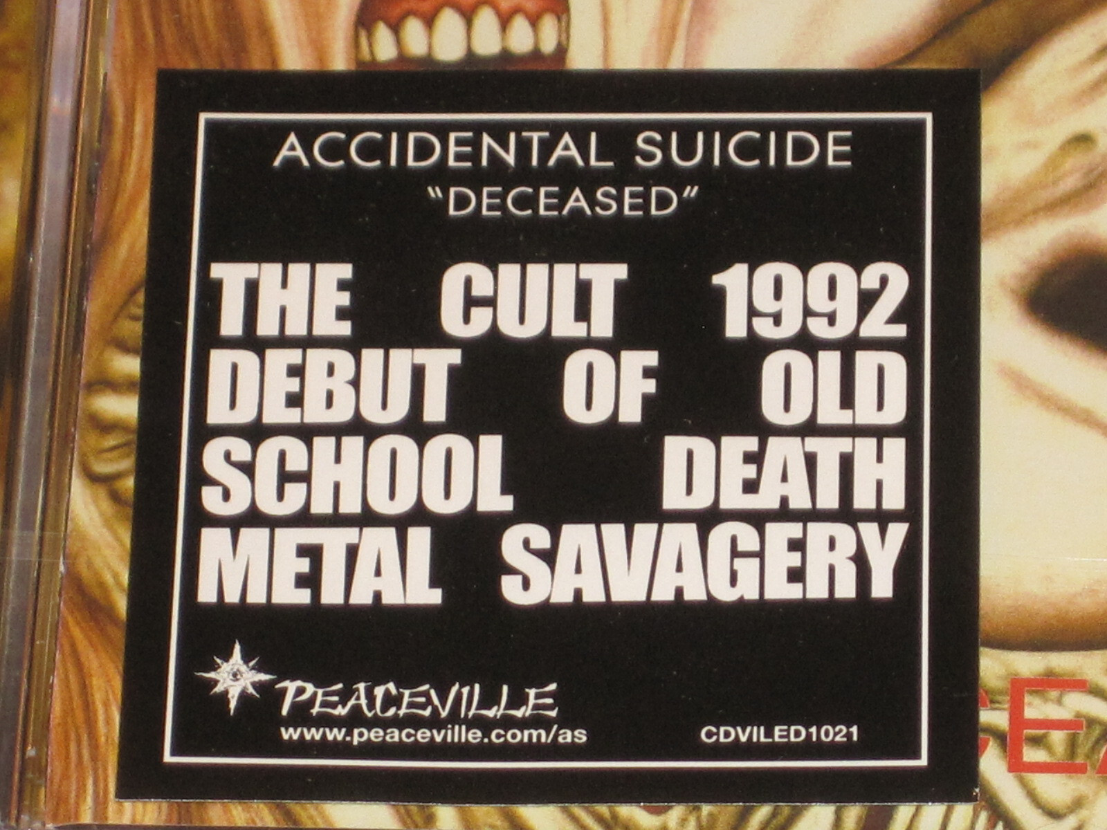 Accidental Suicide: Deceased CD 1992 / 2022 Reissue Peaceville CDVILED1021 NEW