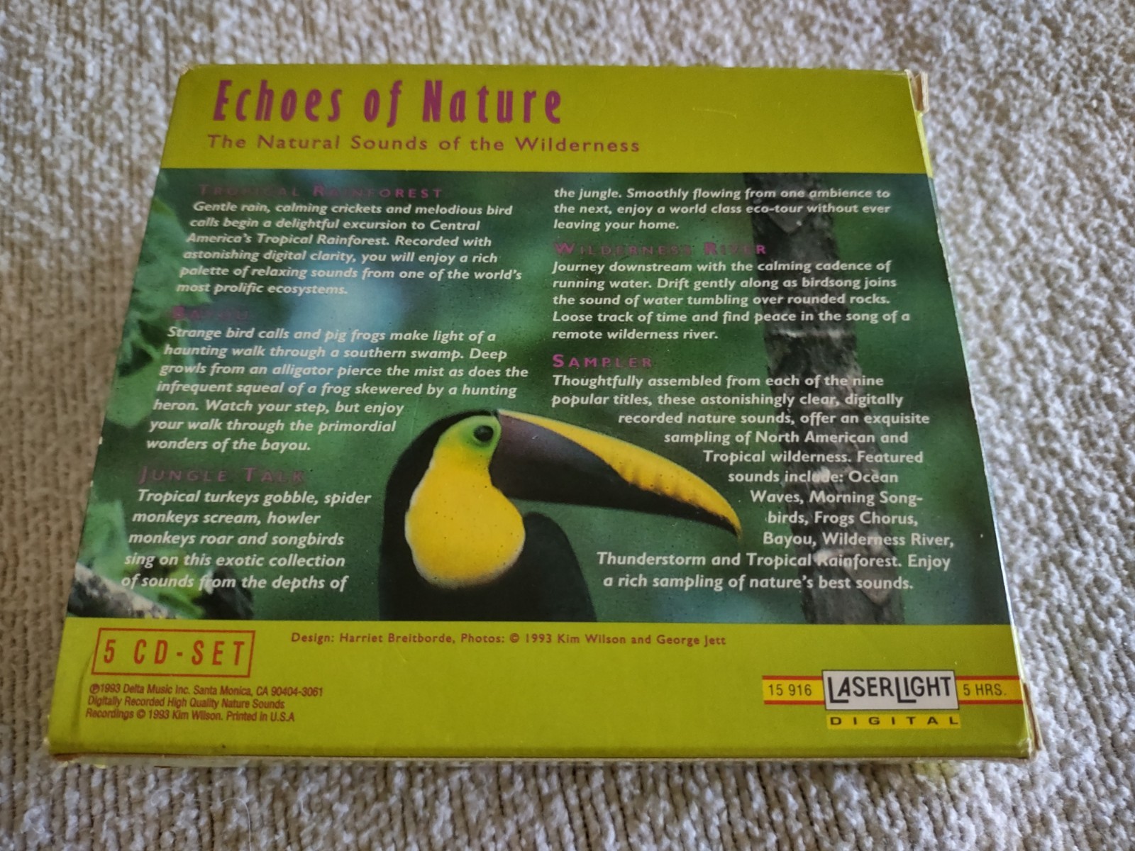 Echoes Of Nature-Natural Sounds Of The Wilderness 5 CD Set VG+ Discs
