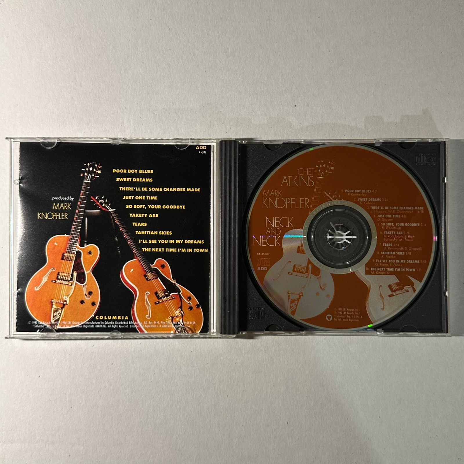 Chet Atkins Mark Knopfler Neck and Neck CD 1990 Columbia CK 45307