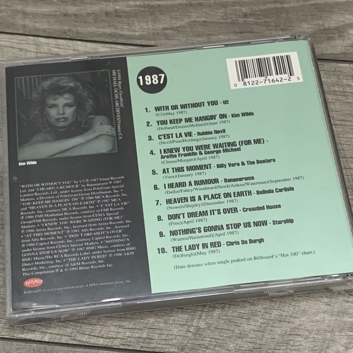 CD Billboard Top Hits: 1987 (10 Original Hits) Joel Whitburn 80s Top 40 RHINO