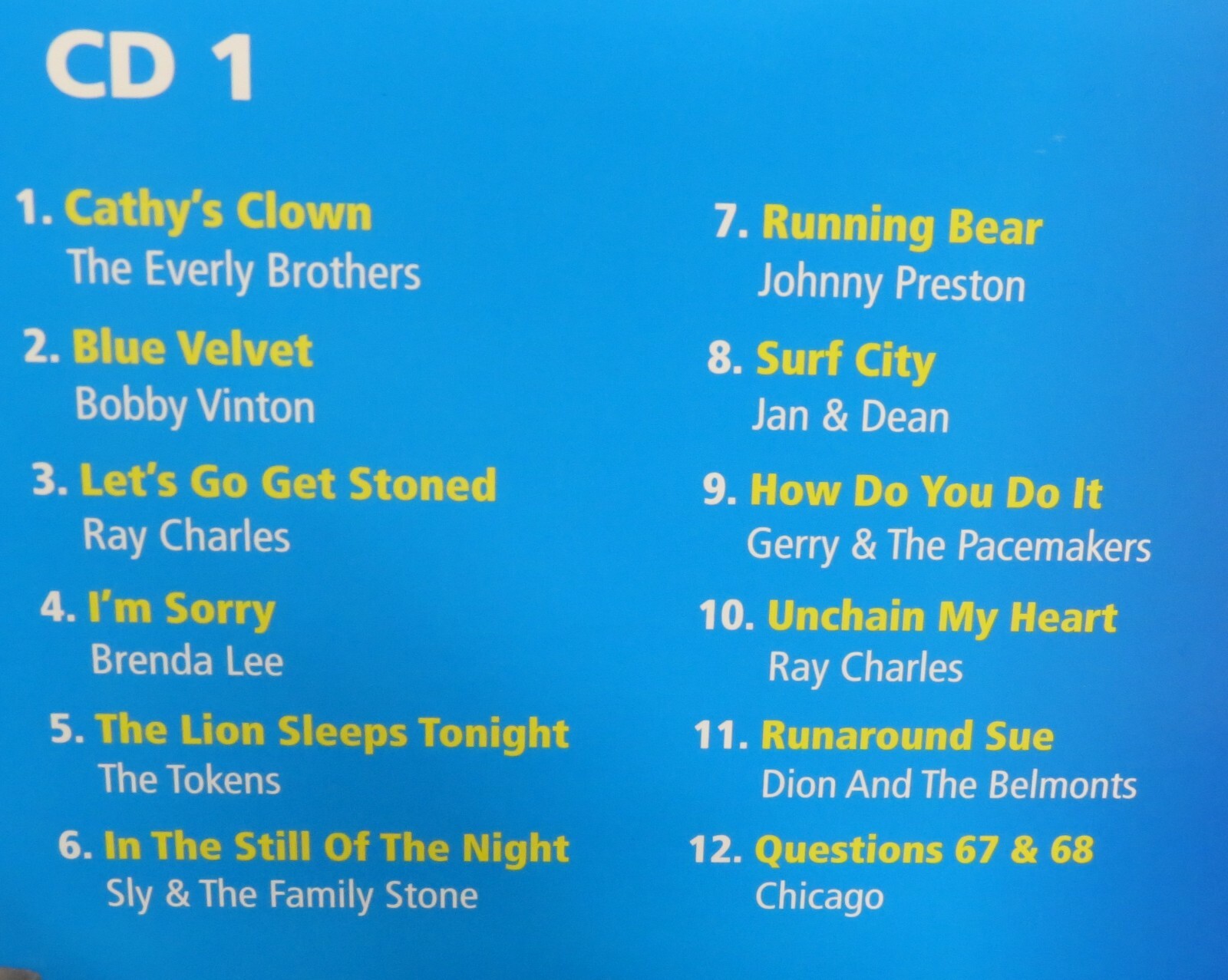 BEST OF 60'S ROCK N ROLL 5 CDS BOX NEW! Tom Jones, Beach Boys, Dion, 60 Tracks