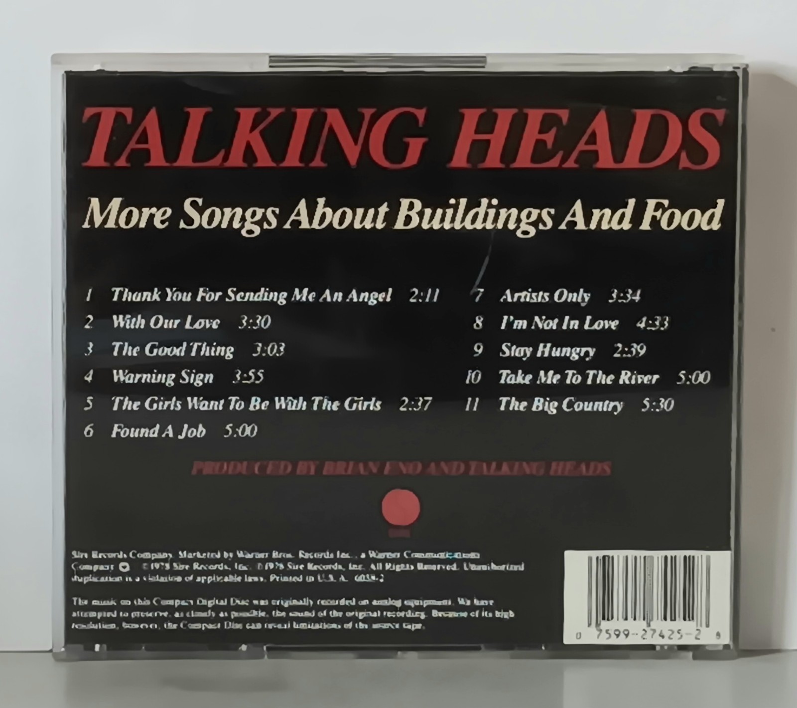 Talking Heads: More Songs About Buildings and Food (1987) CD Sire 6058-2