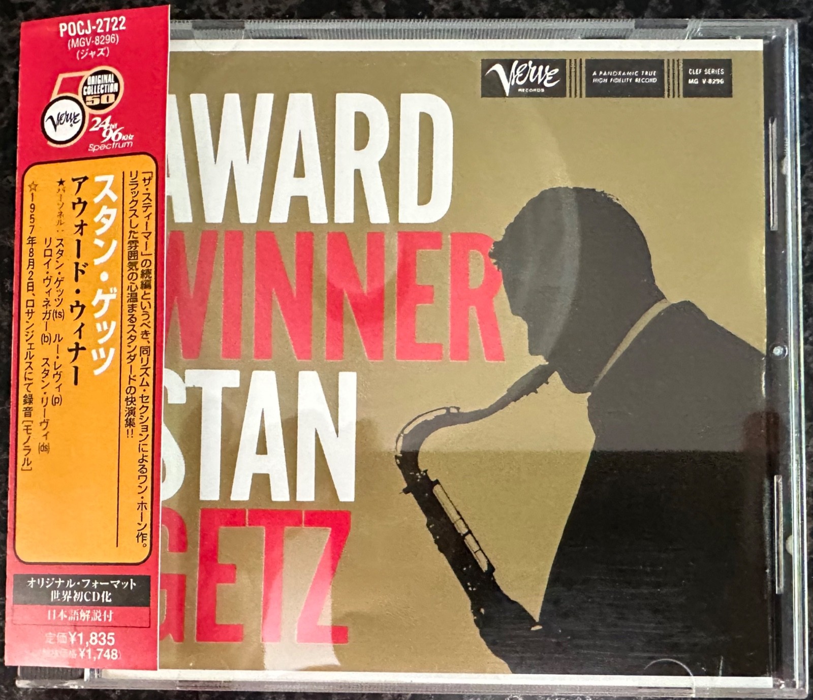 Stan Getz-Award Winner-Verve-Japan/Polydor K.K. 1999-Leroy Vinnegar-Lou Levy-M-