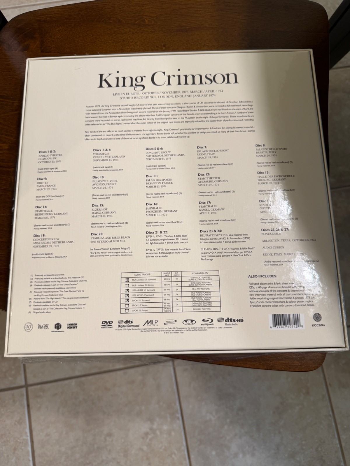 King Crimson ~ STARLESS ~ Ltd. Ed. 27-Disc CD/DVD/Blu-ray Box ~ 2014