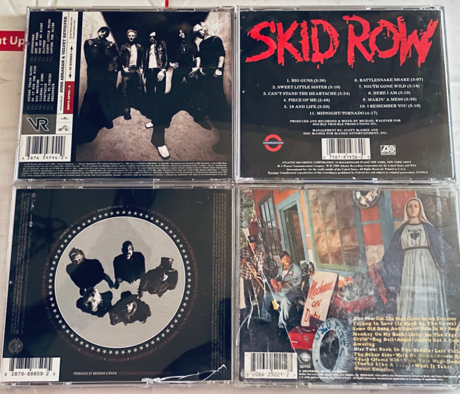 CD Lot Of 4 CDs Velvet Revolver , Skid Row & Aerosmith