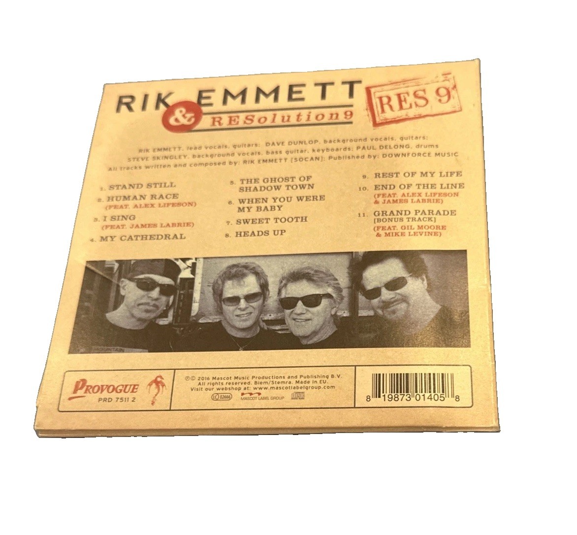 Rik Emmett & Resolution 9 Res9 (Rock Music Audio CD, 2016)