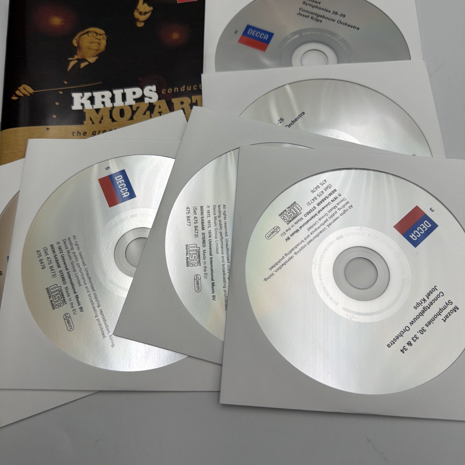 Krips Conducts Mozart The Great Symphonies 21-41 DECCA 6 CD Box Set (NM)