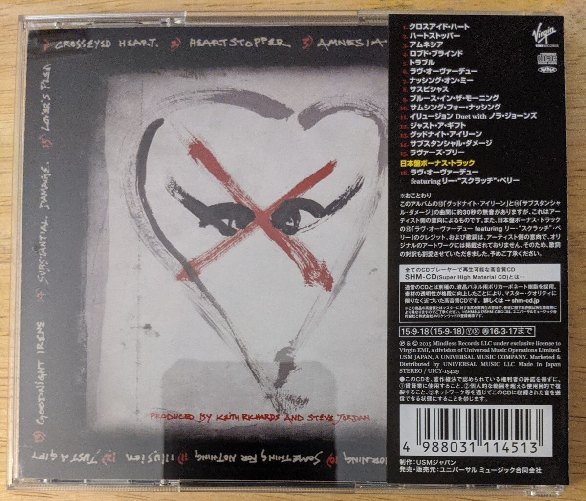 Keith Richards Crosseyed Heart SHM-CD Virgin EMI Records UICY-15429 Japan OBI