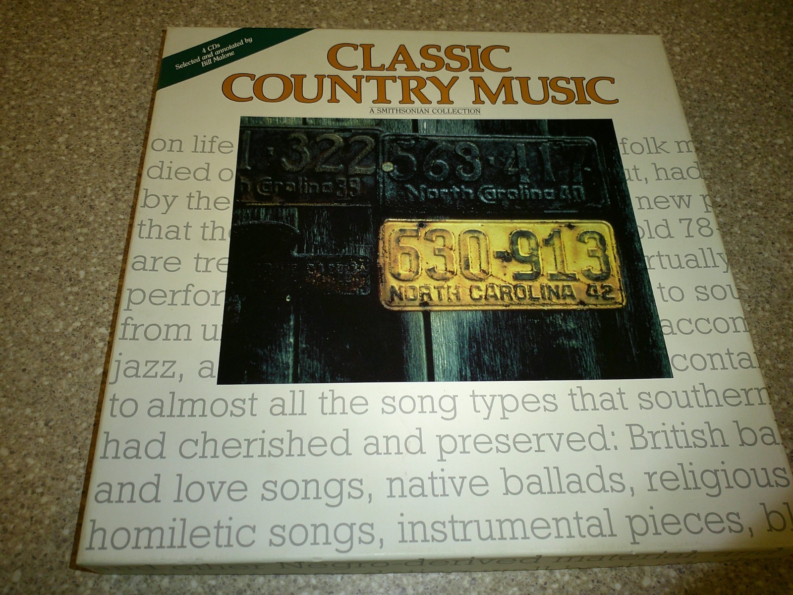 Classic Country Music A Smithsonian Collection 4 CD BOX Set Bill Malone W/Book!
