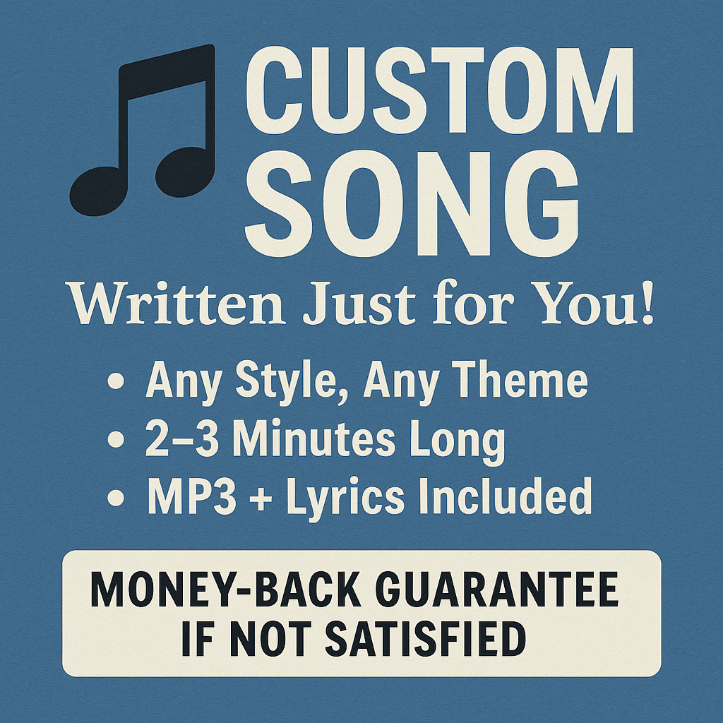 🎵 CUSTOM SONG – Written for You! – Any Style, Any Theme – Money-Back Guarantee!