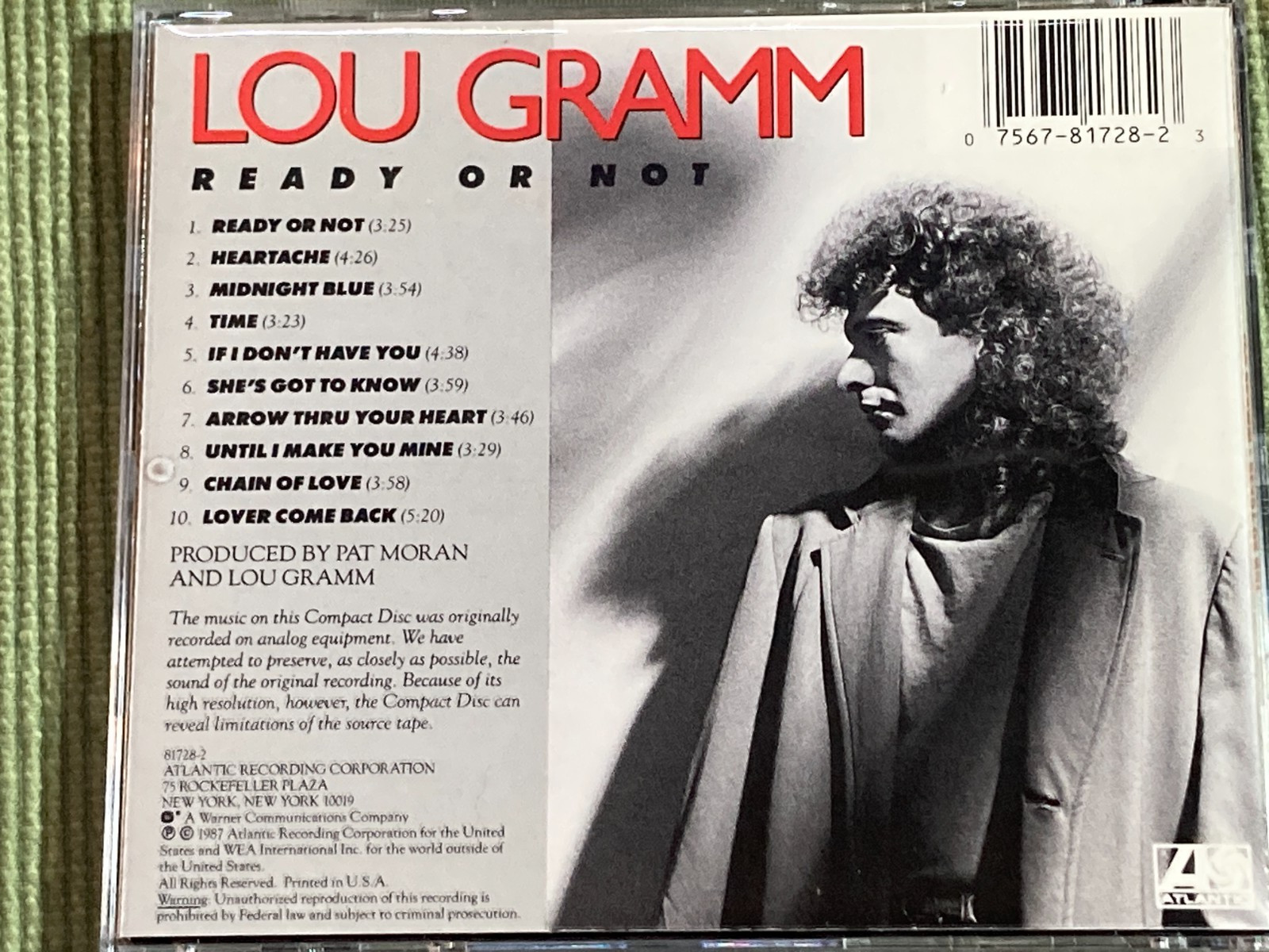 LOU GRAMM READY OR NOT 10 TRACK CD w/MIDNIGHT BLUE FREE SHIPPING