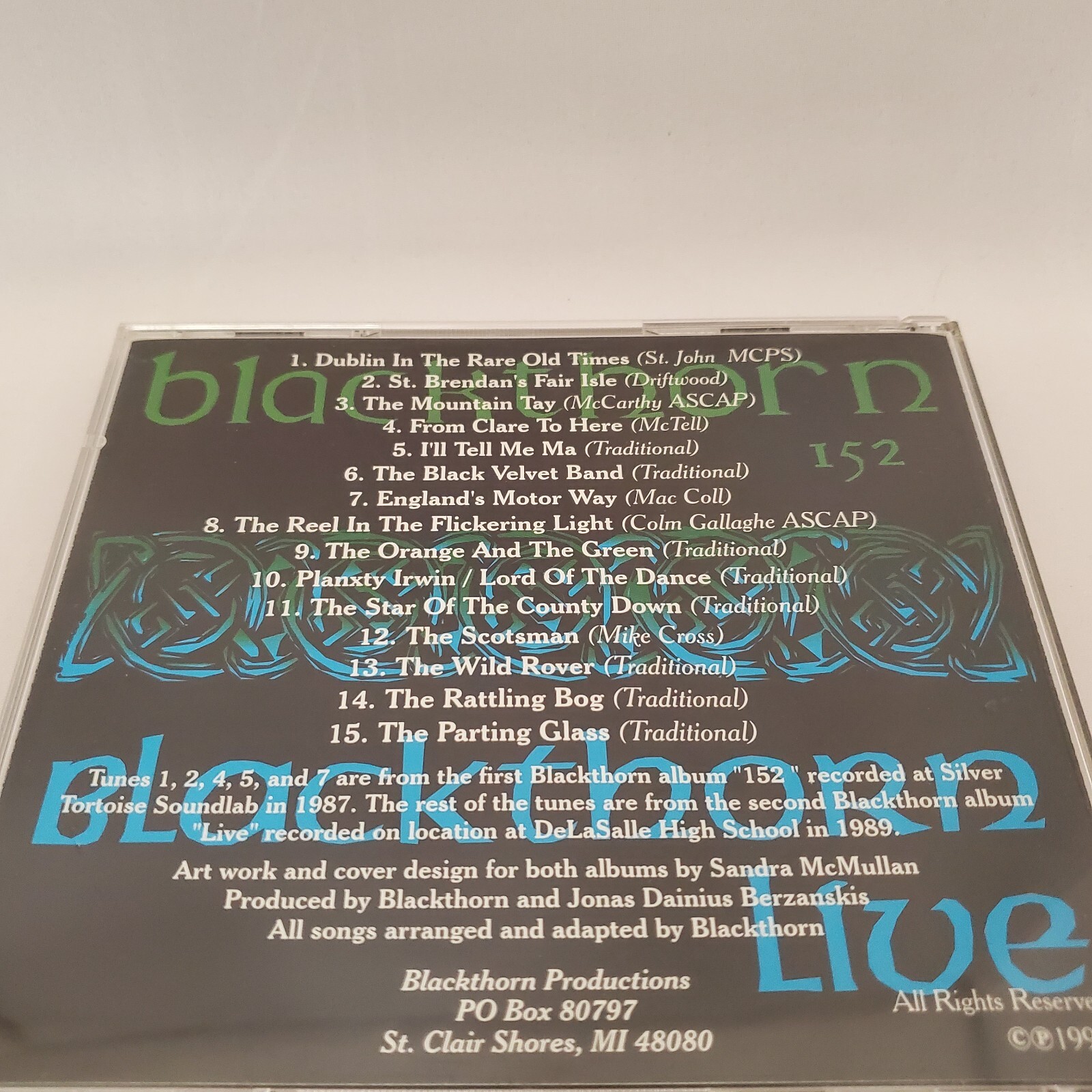Blackthorn Live And 152 CD 1996 1987 1989 Celtic Detroit Michigan Mi Band Music