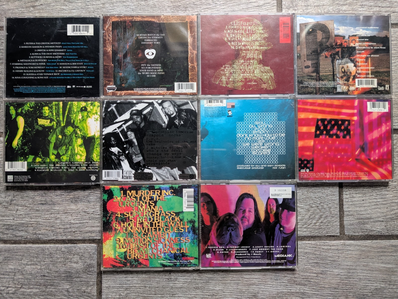 Lot of 10 90's INDUSTRIAL & METAL Rock CDs - Stuck Mojo, Ministry, TAD, Bush CD
