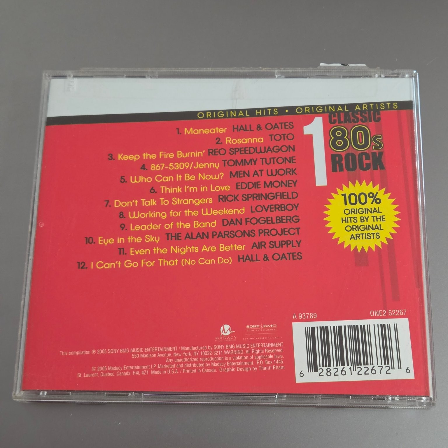 Classic 80s Rock CD 2005 Hits Collection Madacy Sony BMG Pop Rock