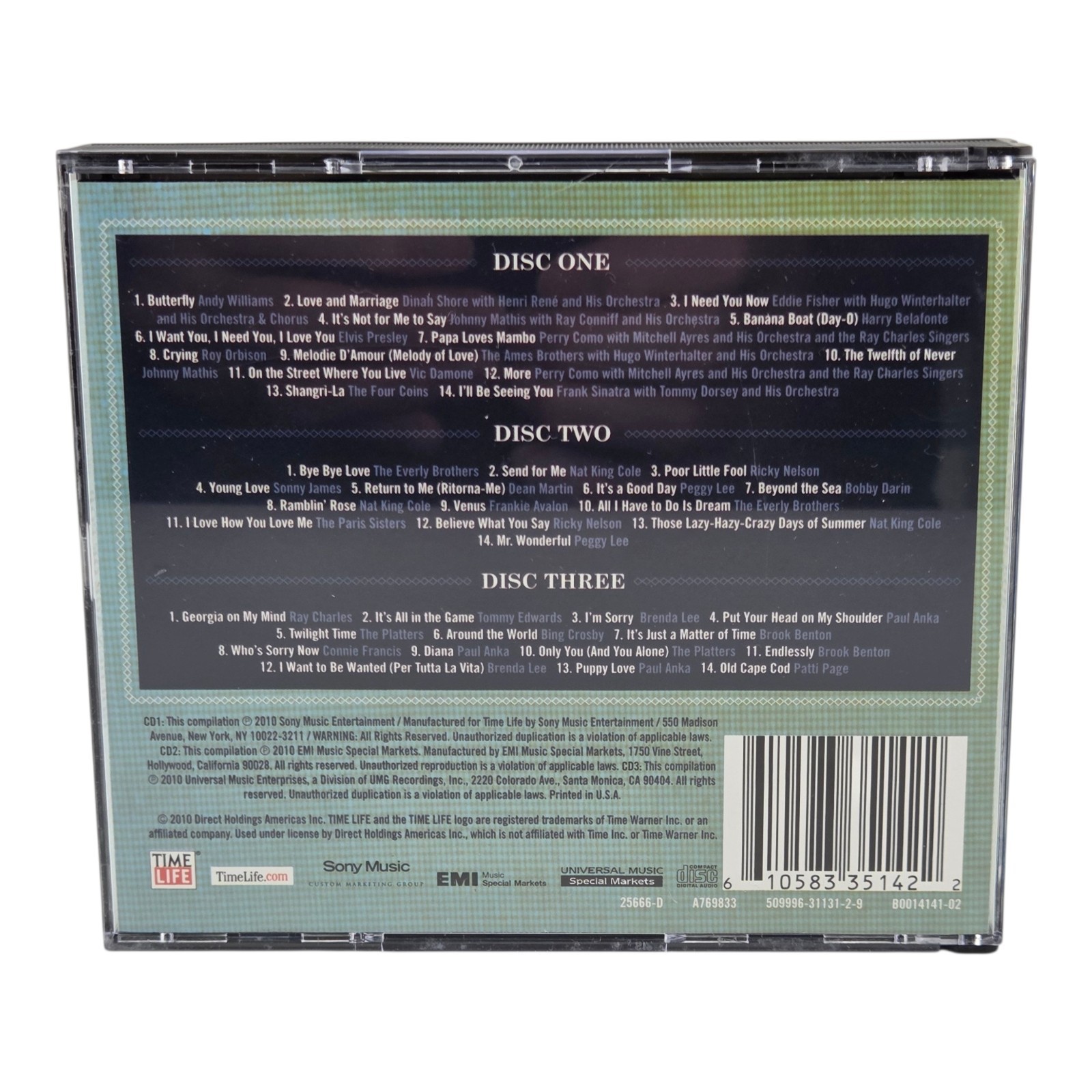 Golden Age of Pop Time-Life 10-Disc Music Box Set 2010 Jewel Cases with Box
