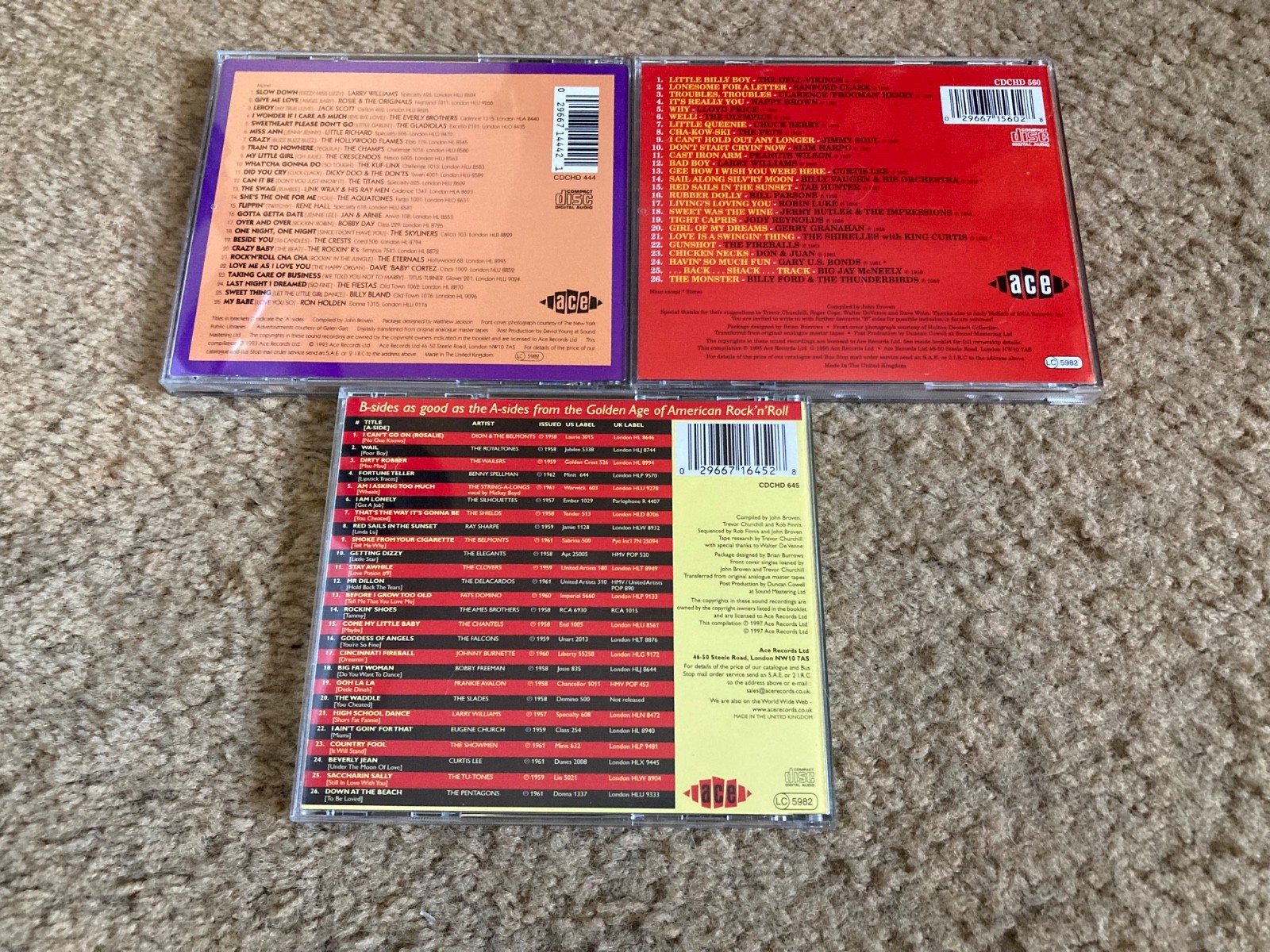 Fabulous Flips(3), Teenage Crush(4), Teen Time(3), Ace Records, lot of 10 cds