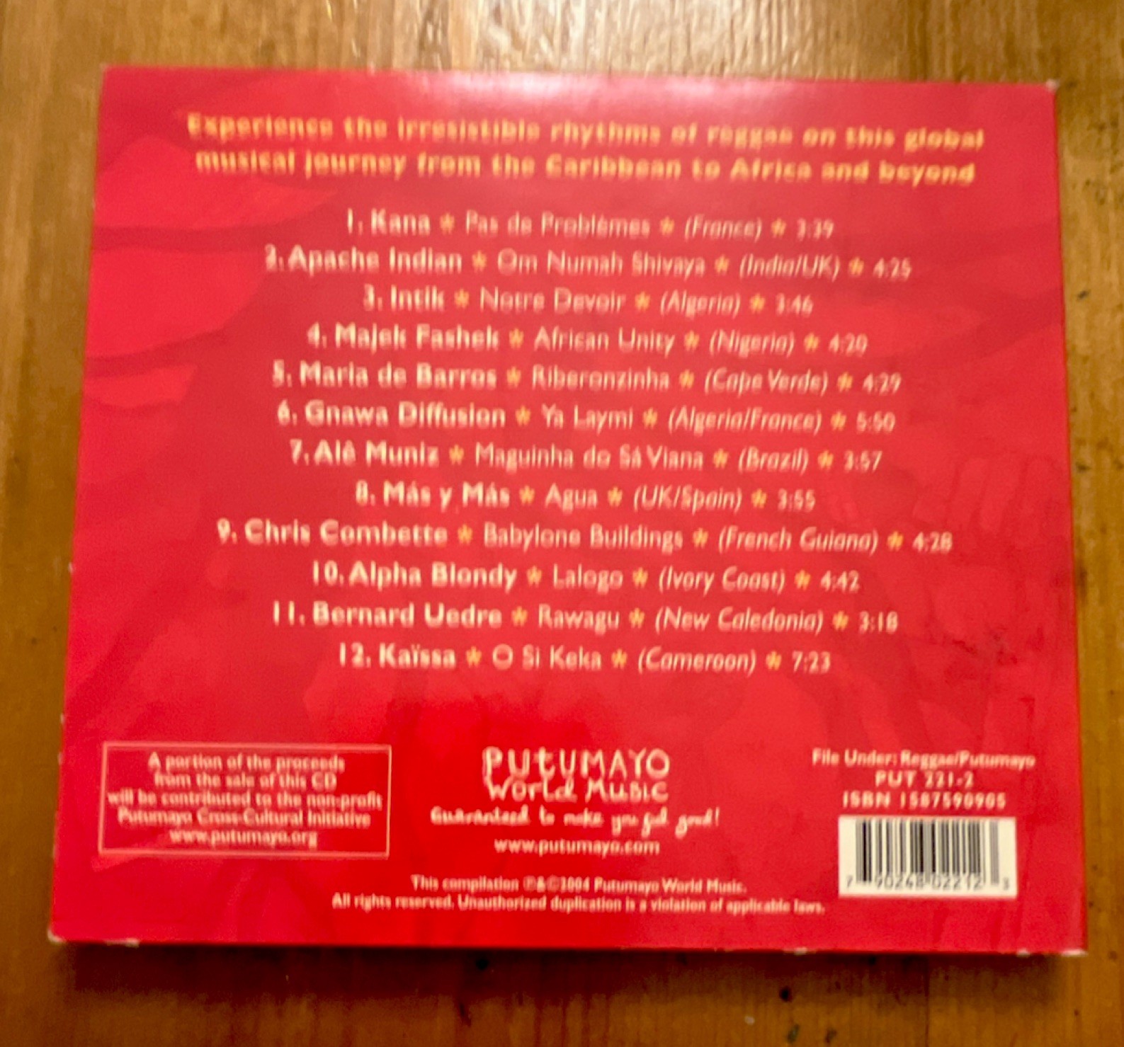 Putumayo World Music World Reggae CD Compilation 2004 Cardboard Sleeve PUT 217-2