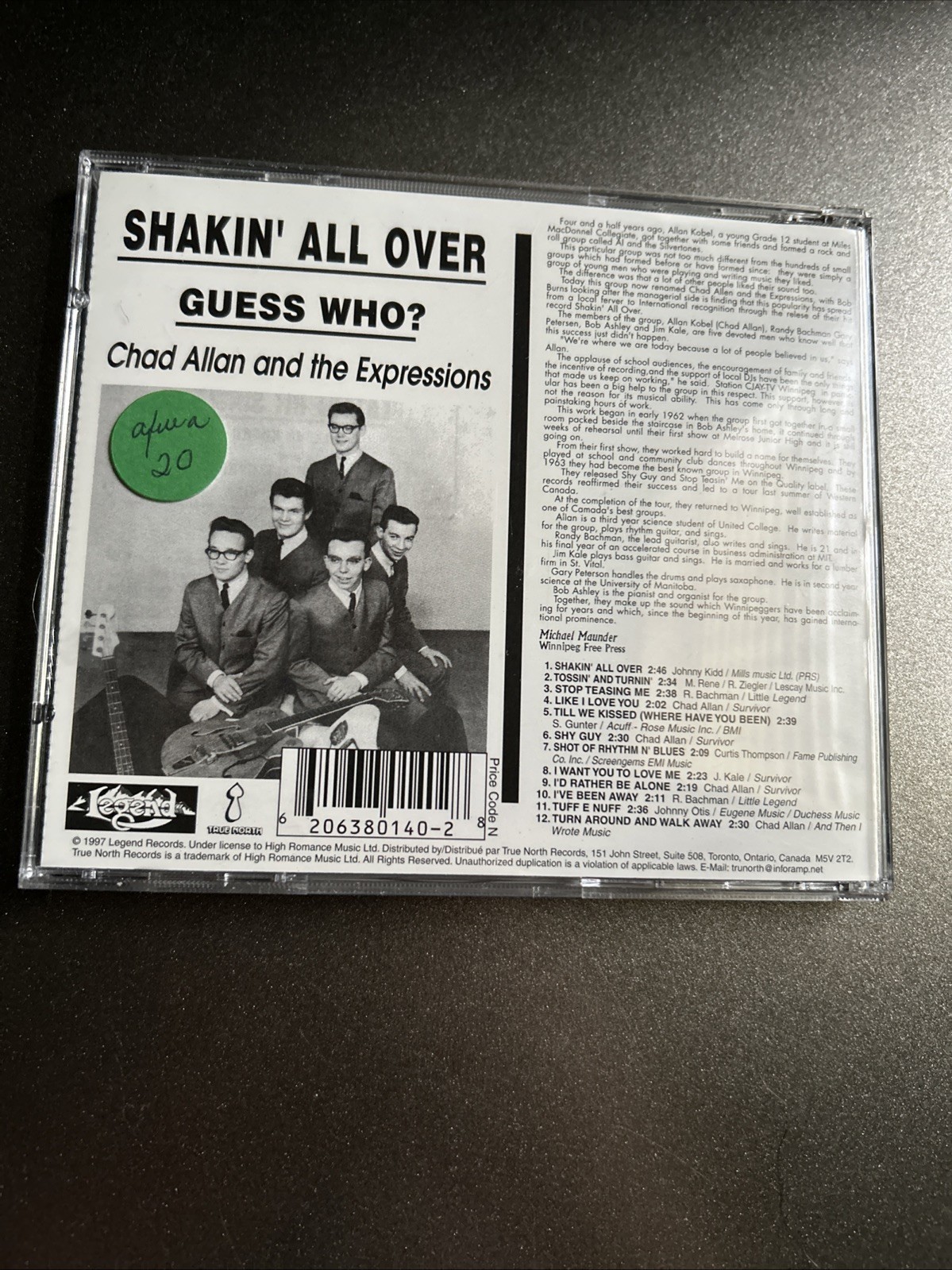Chad Allan & The Expressions - Shakin' All Over - Guess Who? (CD 1997) In Mint C