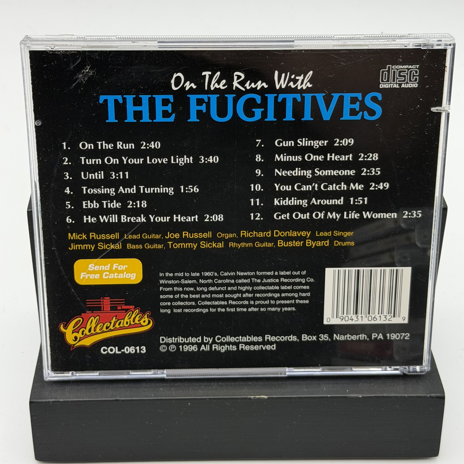 The Fugitives On The Run With CD Collectables COL-0613 1996 Garage Rock Pop Rock
