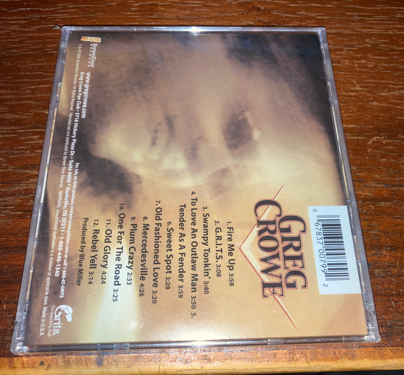 Greg Crowe - Greg Crowe - New Sealed - 2000 Screen Door Records - Hype Sticker