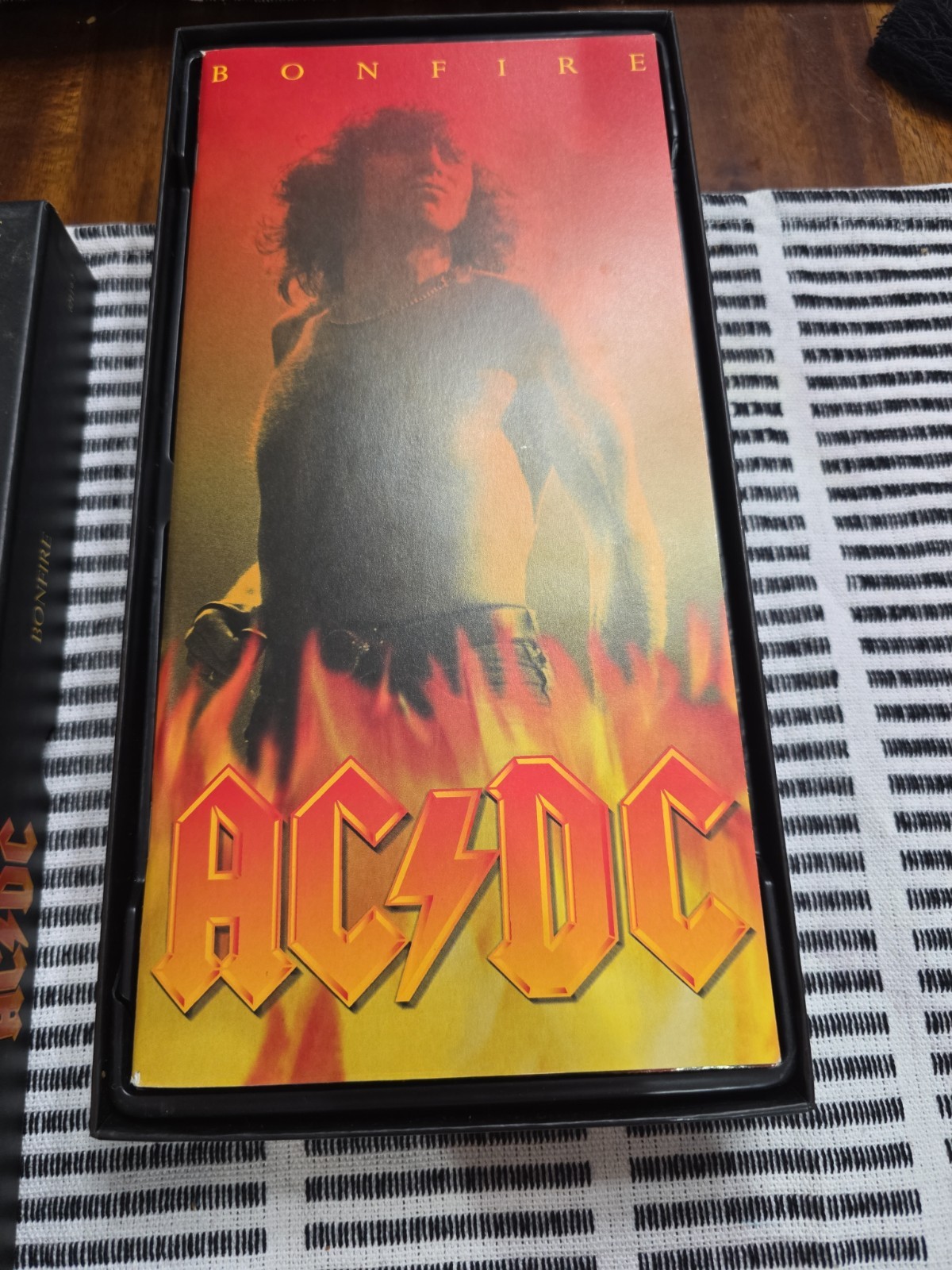 AC/DC Bonfire CD Box Set 4-Disc 1997 with Booklet, Poster, and Sticker. Black