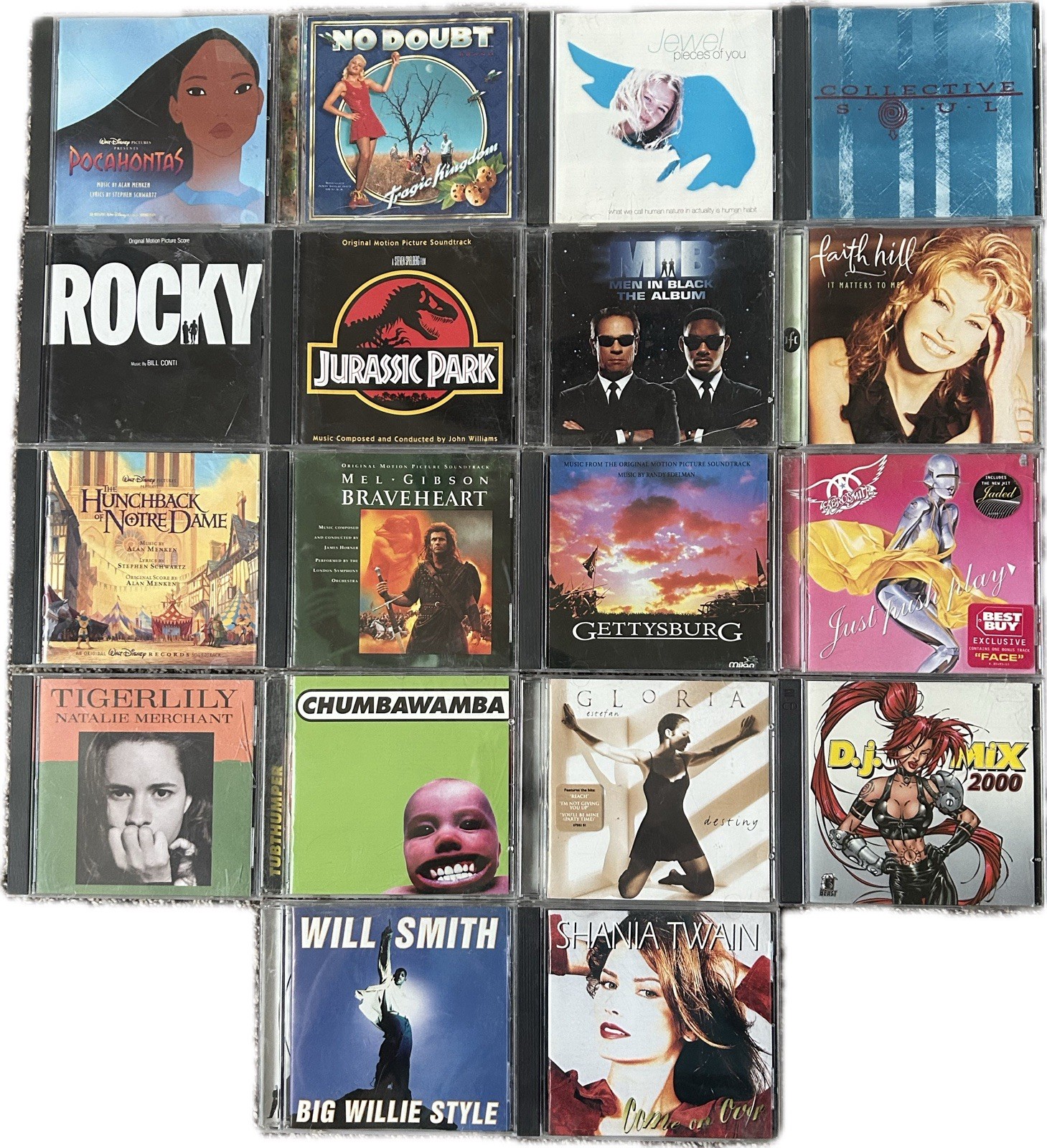 1990’s CD Lot (18) Of Movie Soundtracks & Some Of The Best Groups In The 90’s. ￼