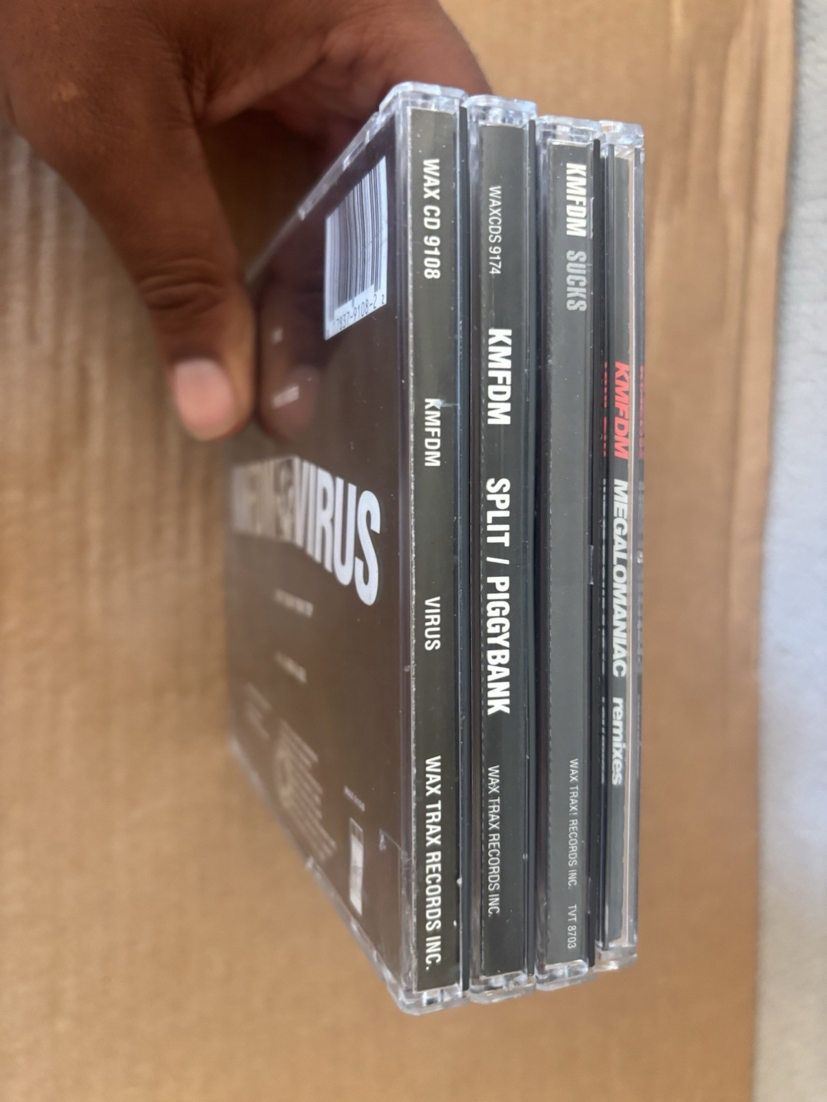 KMFDM Maxi Single CD Lot Megalomaniac Sucks Split & Virus VG+ To NM Disc Conditn