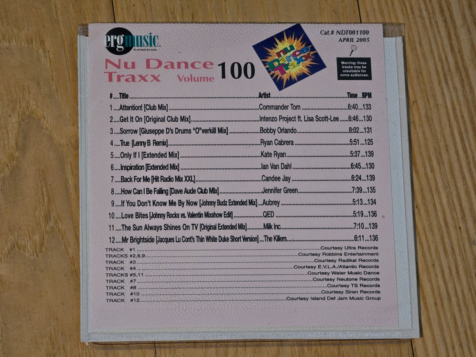 ERG Nu Dance Traxx CD, Volume 100 ~ MINT