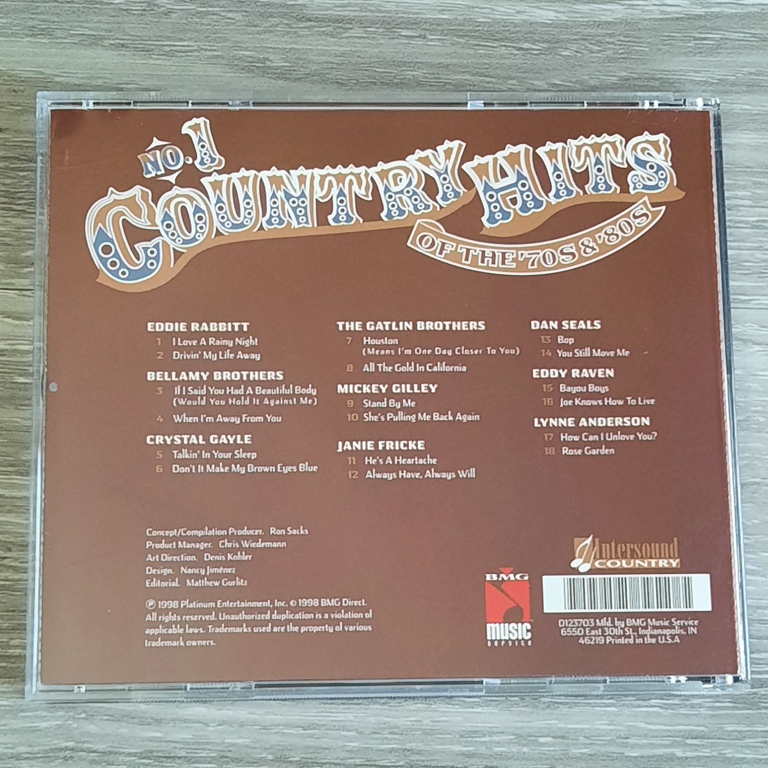 Various Artists No.1 Country Hits of the '70s & '80s CD 1998 Country BMG