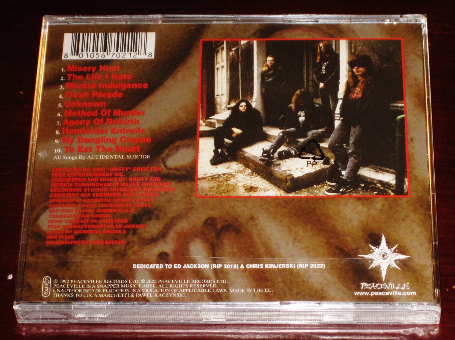 Accidental Suicide: Deceased CD 1992 / 2022 Reissue Peaceville CDVILED1021 NEW