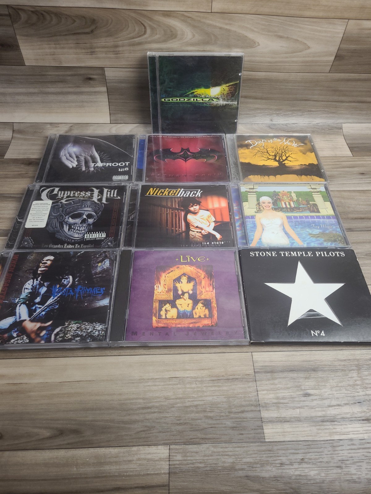 Lot Of 10 1990's CDs Stone Temple Pilots Cypress Hill Live Taproot Nickleback