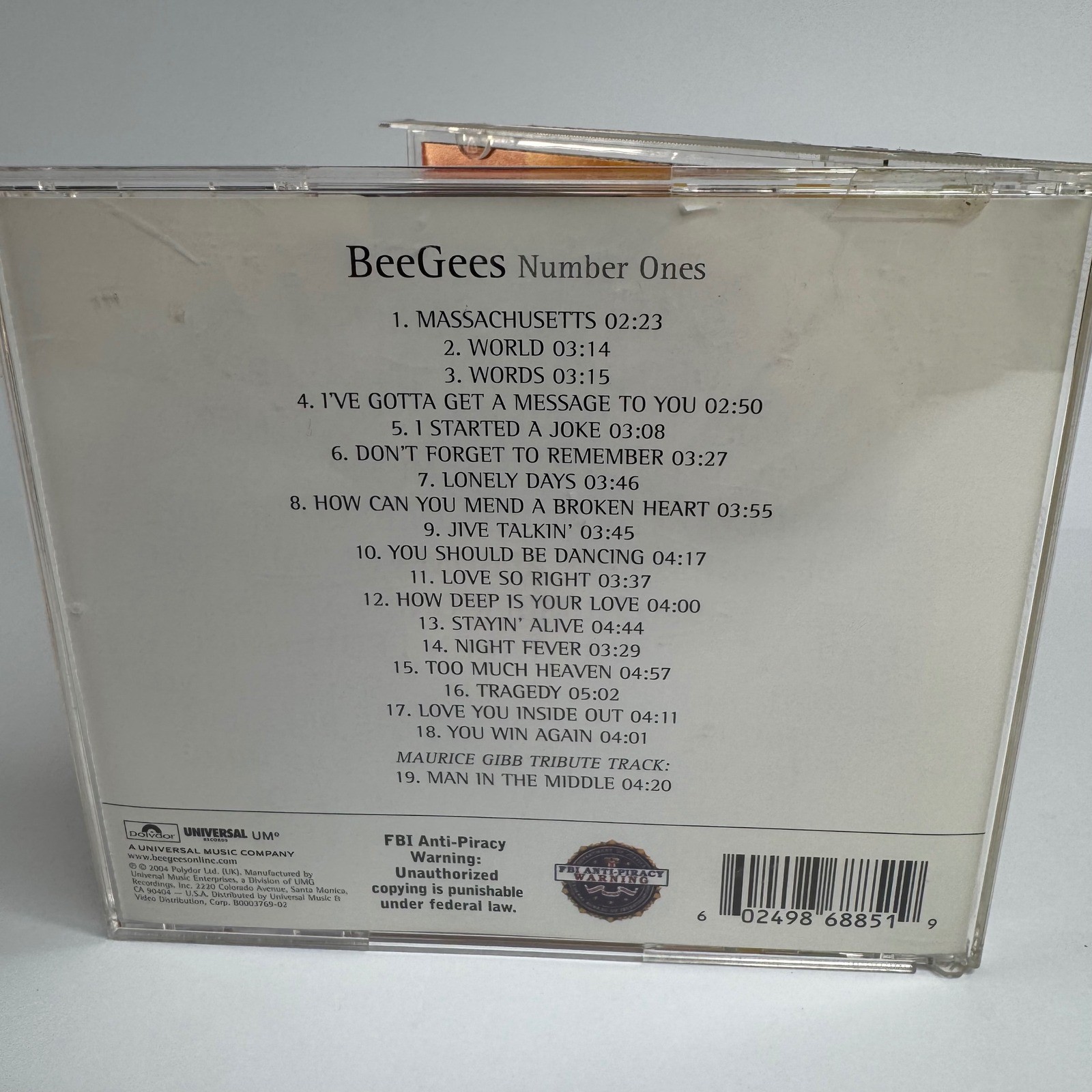 Bee Gees Number Ones CD 2004 Greatest Hits Compilation B0003769-02 Polydor