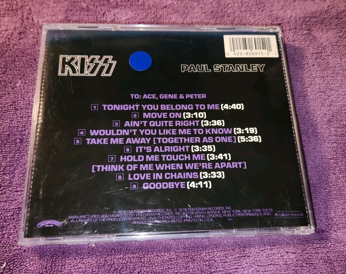 KISS ~ Paul Stanley Solo ~ ( CD 1988 Casablanca – 826 915-2 )