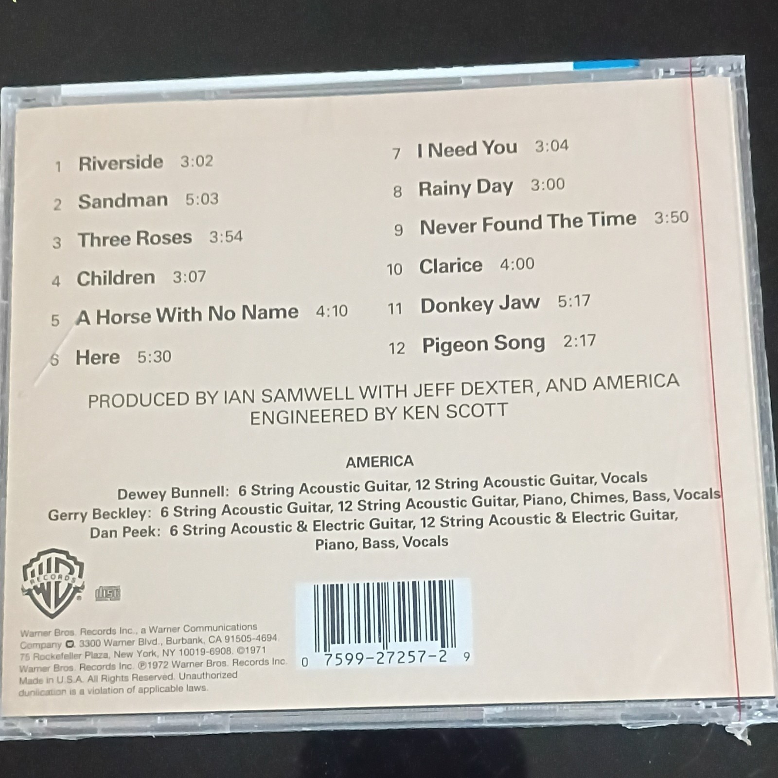 America - America... Warner Bros. Records 1972....NEW and SEALED