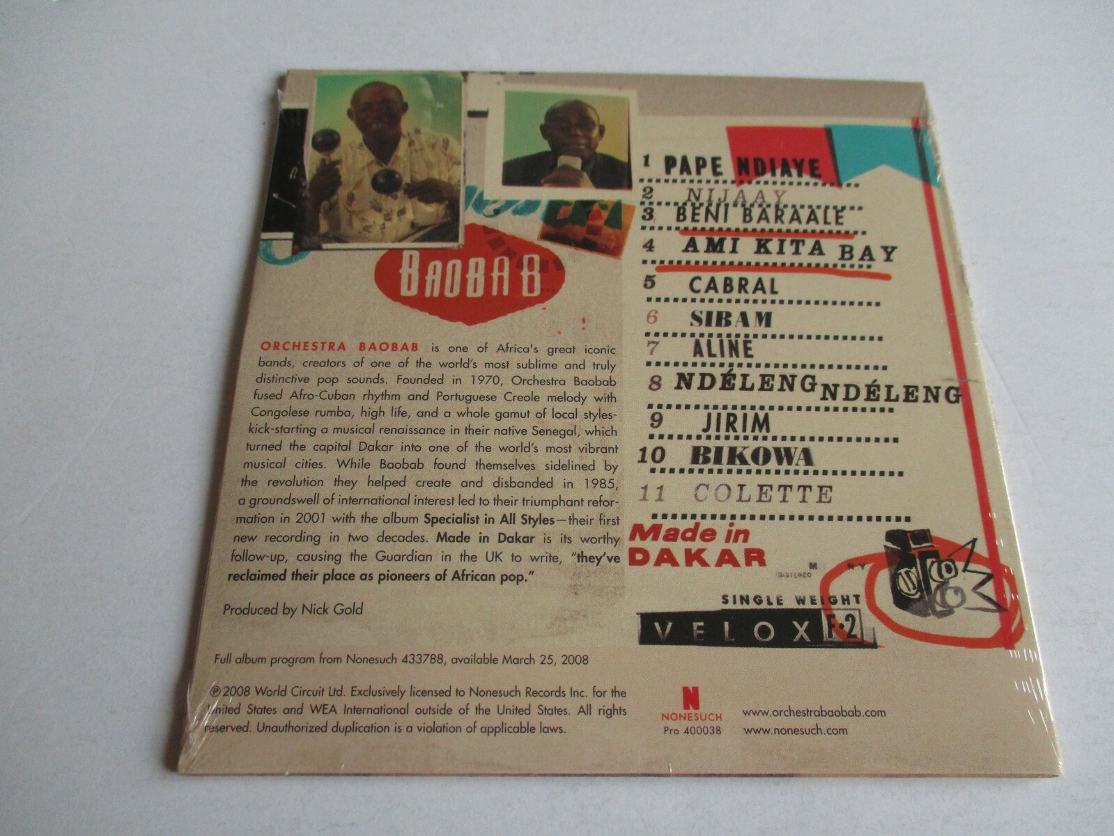ORCHESTRA BAOBA Made In Dakar CD 2008 Advance CD Ultra Slim Digipak NEW