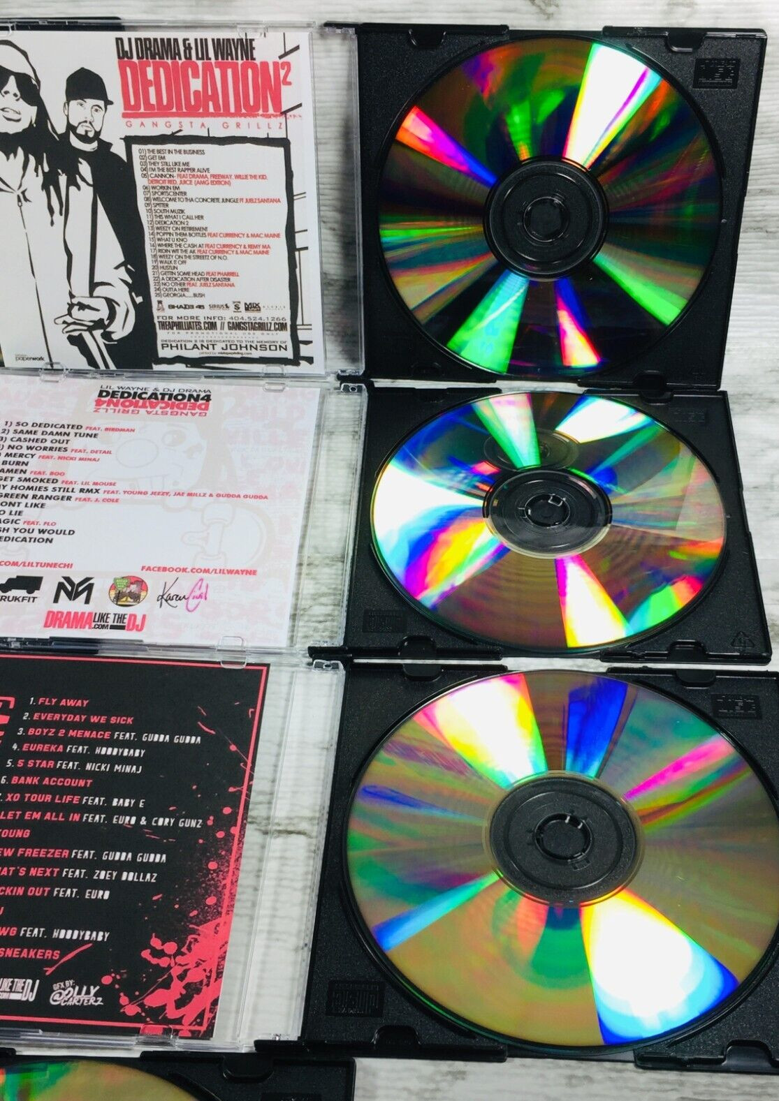 LIL WAYNE - DEDICATION (1-6) 1 2 3 4 5 6 RELOADED PROMO MIXTAPE MIX CD LOT OF 7