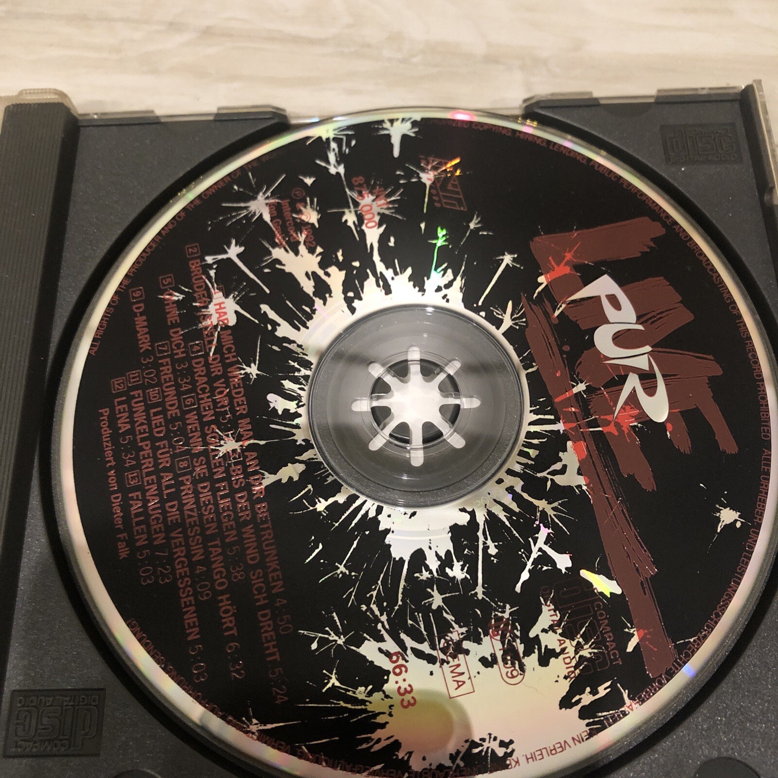 PUR Live CD Original 1992 Germany 🇩🇪 Import 💿 VG