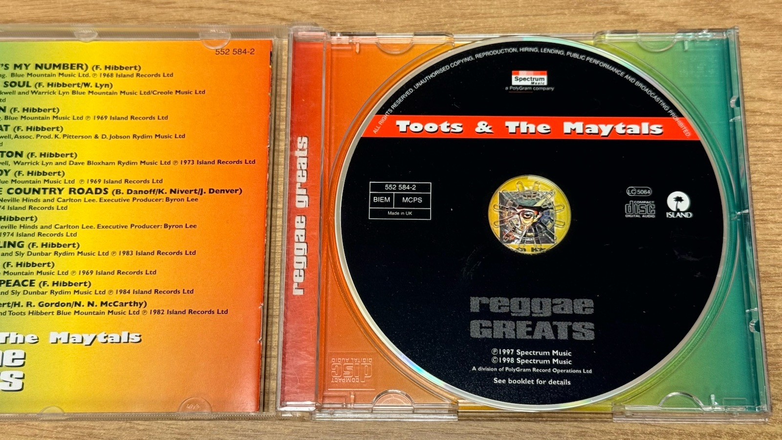 Toots & The Maytals – Reggae Greats (1998 Island Records) CD 552 584-2