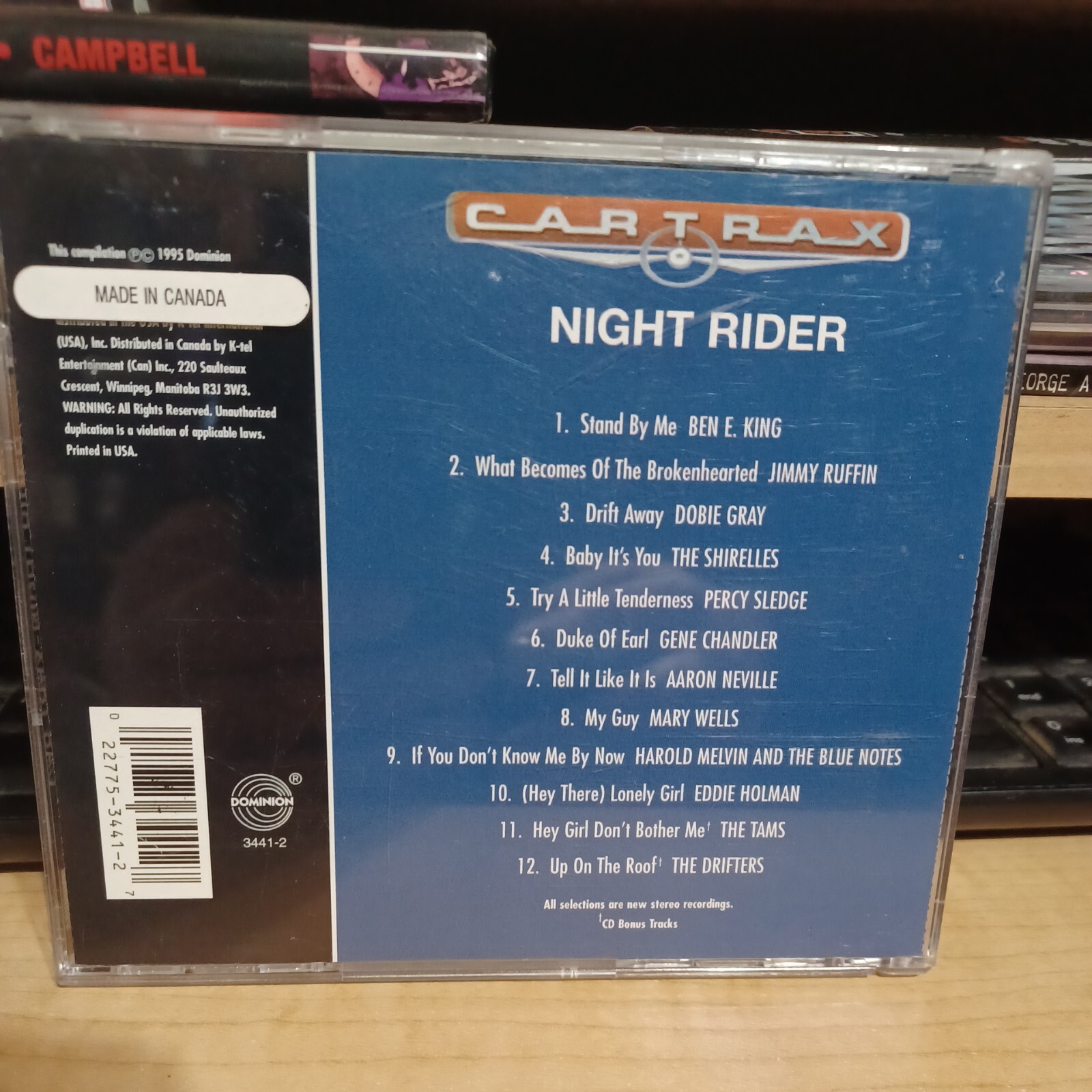 Car Trax: Night Rider by Various Artists (CD, Feb-1995, Dominion)